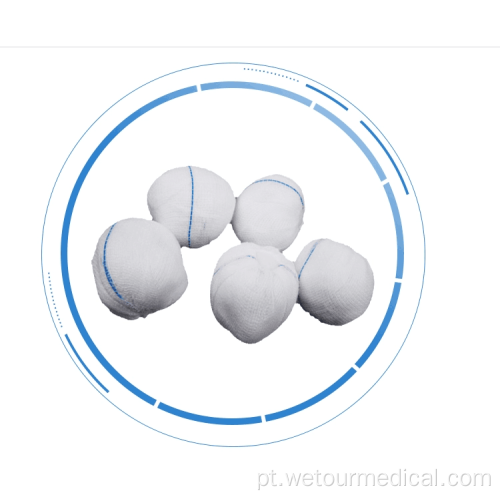 Bola de gaze absorvente médica descartável 100% algodão